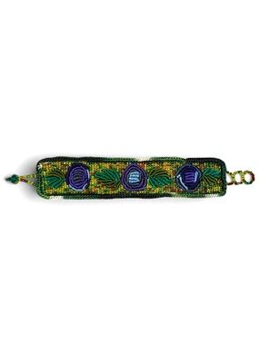 Artisan made-fair trade, gorgeous hand embroidered and beaded cuff bracelet